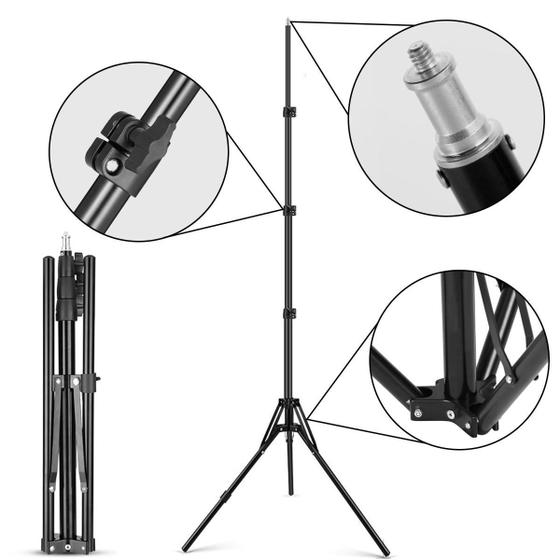 Tripé De Iluminação Estúdio De 180cm Para Ring Light, Flash, Softbox - Até 2,5kg Menor preço em Tripé De Iluminação Estúdio De 180cm Para Ring Light, Flash, Softbox - Até 2,5kg