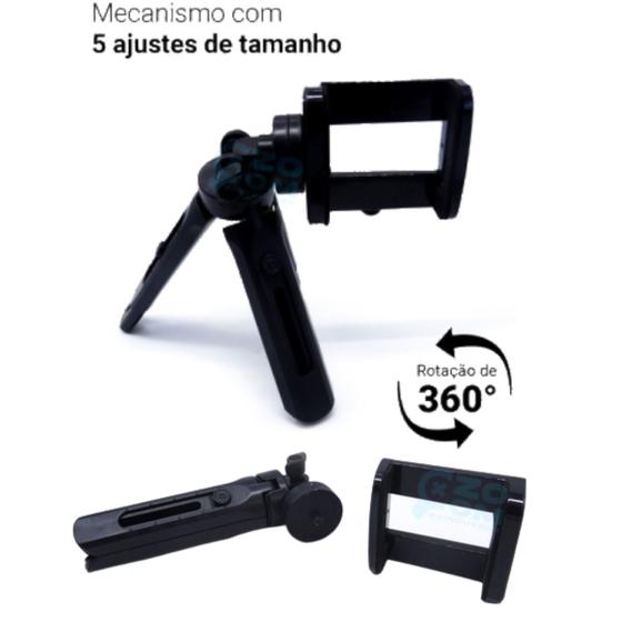 Imagem de Tripé De Mesa Para Celular Regulagem Altura 360