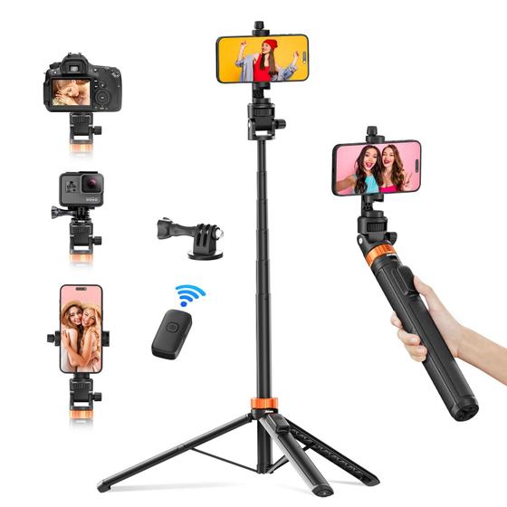 Imagem de Tripé de Telefone e Bastão de Selfie Jishane 70 com Controle Remoto Sem Fio