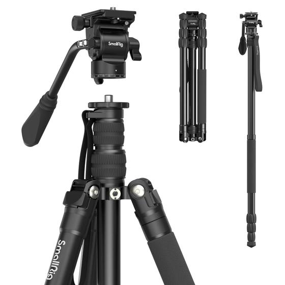Imagem de Tripé de Vídeo SMALLRIG CT180 - 185cm com Cabeça Fluida