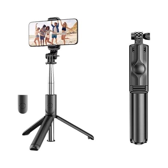 Imagem de Tripé Extensível Bluetooth com Controle Remoto - Selfie Stick Leve para iPhone e TikTok