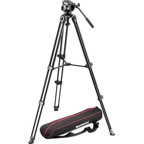 Imagem de Tripé Manfrotto MVT502AM com Cabeça Hidráulica Fluido de Vídeo MVH500A (MVK500AM)