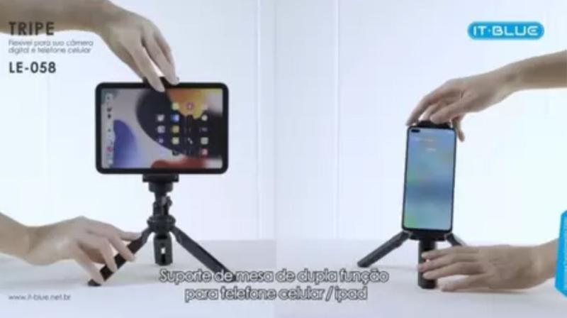 Imagem de Tripe P/ Celular Tablet Câmera Horizontal Vertical 360 Graus