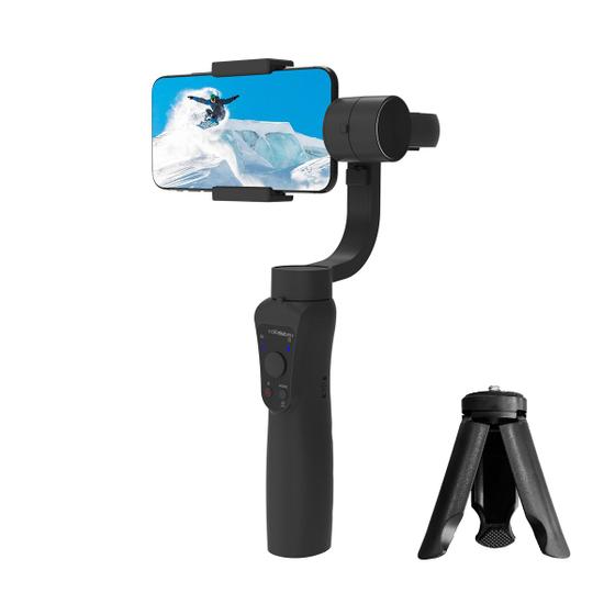 Imagem de Tripe para celularSuporte celular, Gimbal Estabilizador Portátil de 3 Eixos com Tripé de Aderência para Celular, Smartphone