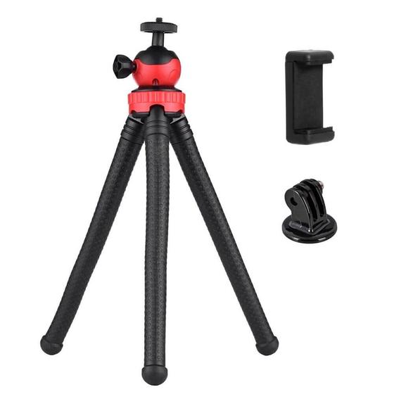Imagem de Tripé para GoPro / Celular / Câmeras Compactas Octopus Flexível