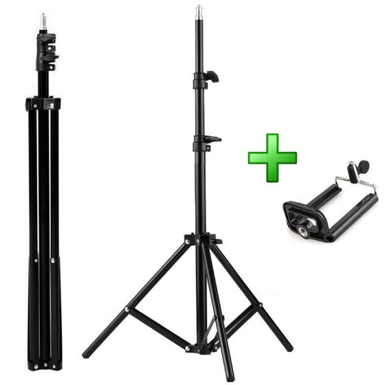 Tripé Pedestal 1,60 metros suporte para celular iluminação estúdio câmera filmagem CJR