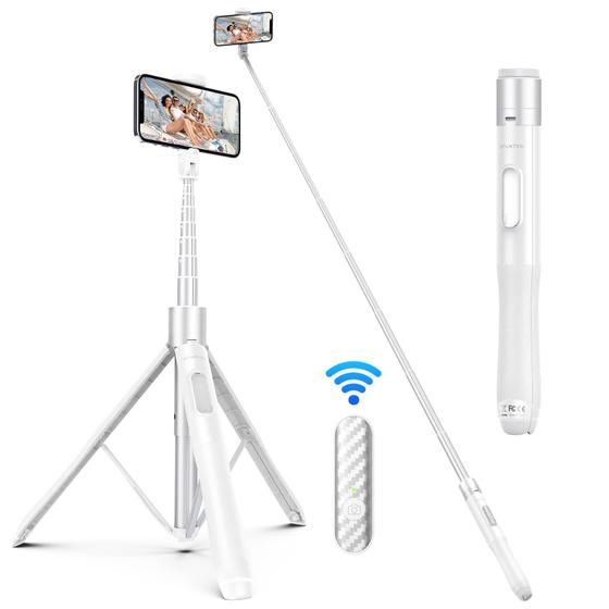Imagem de Tripé Selfie Stick ATUMTEK 65cm com Controle Remoto Bluetooth - Branco