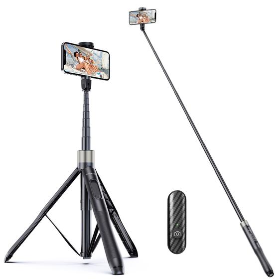 Imagem de Tripé Selfie Stick ATUMTEK 65cm com Controle Remoto Bluetooth - Preto