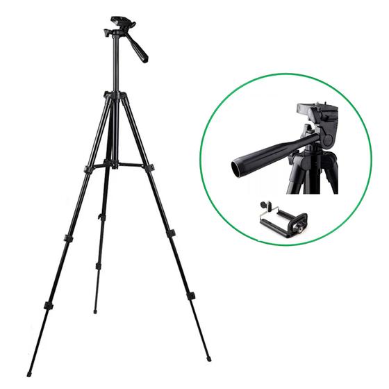 Imagem de Tripé Tripod Telescópico Multifuncional Para Câmera E Celular 1.3 Metros Para Youtubers LEY3120B