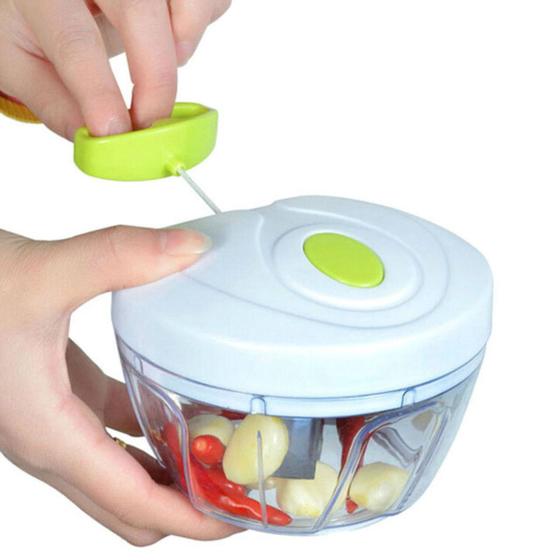 Triturador Alho Mini Processador Manual Picador Cortador Frutas e Legumes 500ML 3 Lâminas Inox Menor preço em Triturador Alho Mini Processador Manual Picador Cortador Frutas e Legumes 500ML 3 Lâminas Inox