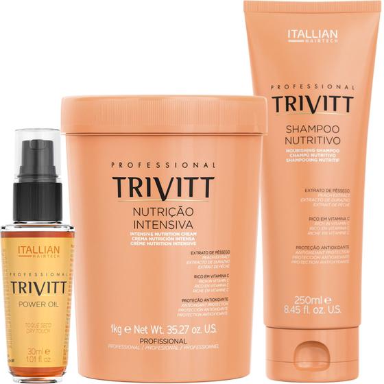 Imagem de Trivitt - Kit Nutrição Intensiva 1kg com Shampoo Nutritivo 250ml e Power Oil 30ml
