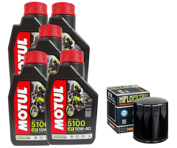 Imagem de Troca Oleo E Filtro Harley Vroad 1250 5 Lts Motul 5100 10w40