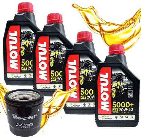 Imagem de Troca Oleo Kawasaki Z900 Z800 4 Lts Motul 20w50 + Filtro