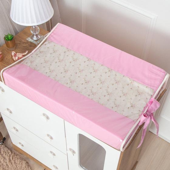 Imagem de Trocador Anatômico de Bebê Luxo Floral Rosa
