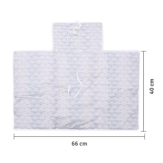 Imagem de Trocador bebe portatil acolchoado com bolso lateral lado impermeavel tecido 100% algodao