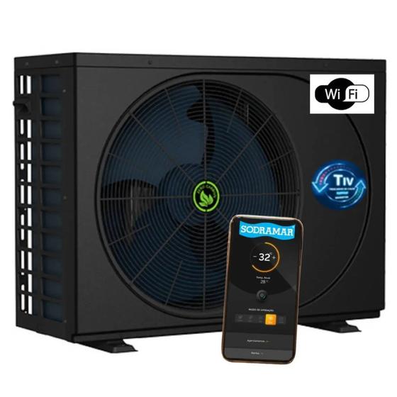 Imagem de Trocador de Calor Inverter Wi-Fi Bifásico 220V para Piscinas até 22 Mil litros TH-25 TIV - Sodramar