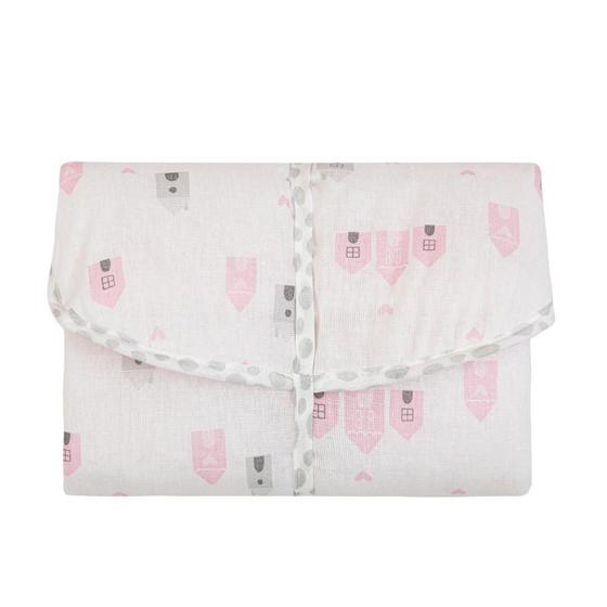 Imagem de Trocador Portátil Bebê Impermeável Casinha 63x41Cm