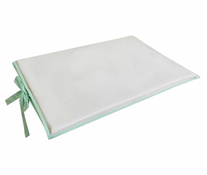 Imagem de Trocador Reto Plastificado de Cômoda de Bebê Branco/Verde