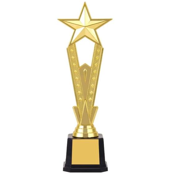 Imagem de Troféu De Prêmio Estrela Dourada De Plástico Vencedor Brinquedo Artesanato Lembrança Cantando