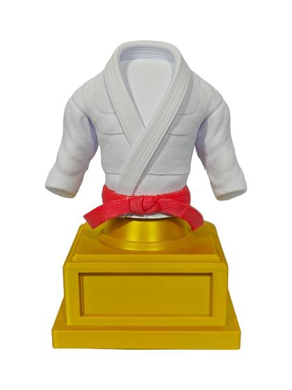 Imagem de Troféu Kimono Arte Marcial Judo Jiujitsu Karate Taekwondo- com Faixas Personalizáveis