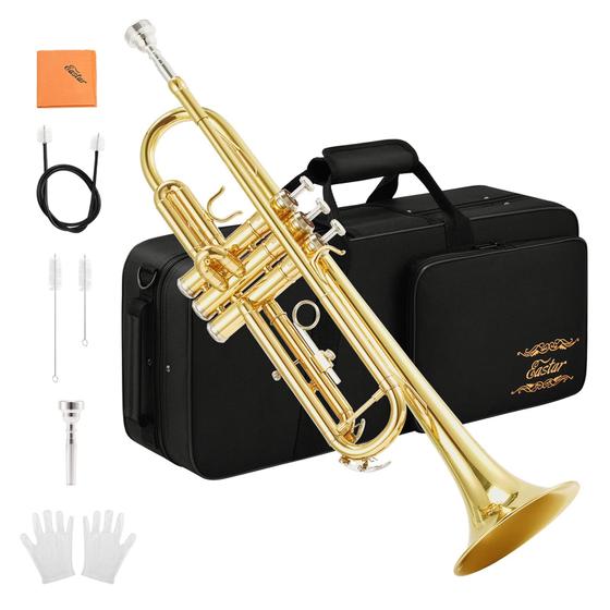 Imagem de Trompete Eastar ETR-380 Bb - Ideal para Iniciantes (com Estojo e Kit)