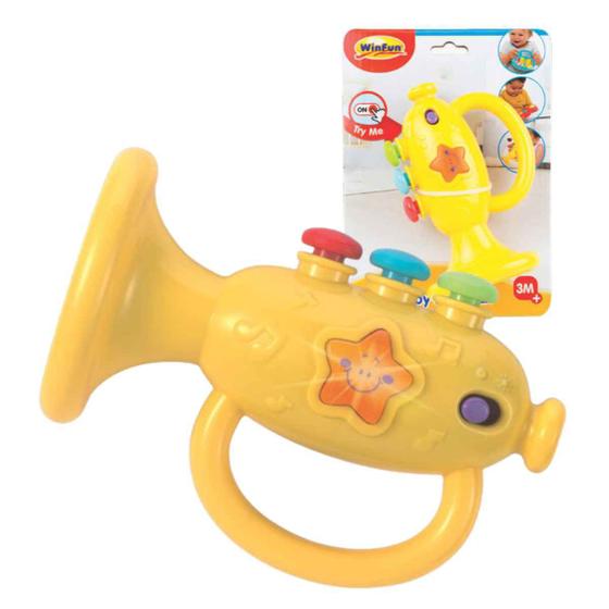 Imagem de Trompete Músico Bebê Original  Win Fun  Brinquedo Com Luz E Som Crianças +3 Meses