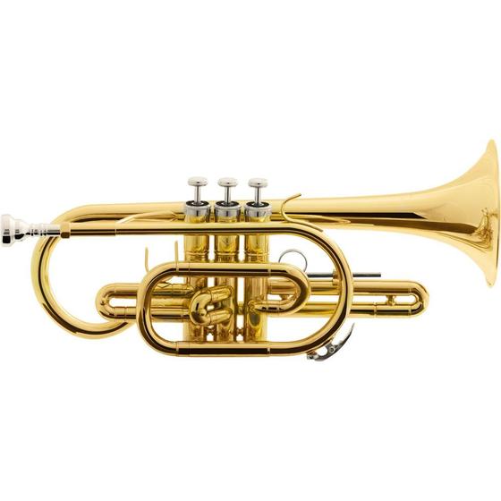 Imagem de Trompete si bemol cornet harmonics hcr-900l laqueado soft case