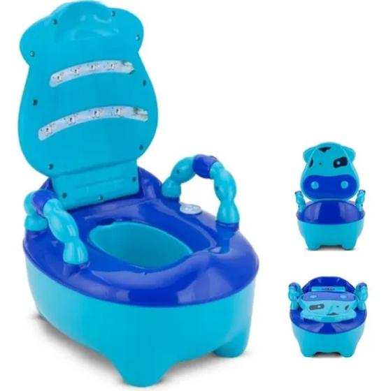 Troninho Infantil Tchau Fraldinha, Musical Baby Fazenda - Azul Menor preço em Troninho Infantil Tchau Fraldinha, Musical Baby Fazenda - Azul