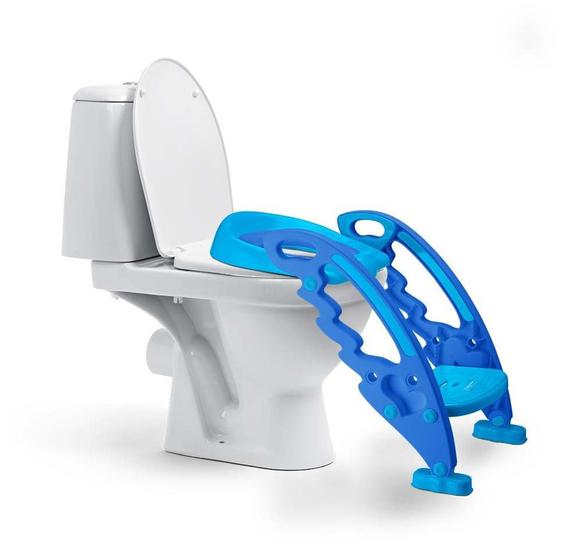 Imagem de Troninho Redutor de Assento Infantil Com Escada Para Vaso Sanitário Azul Multikids