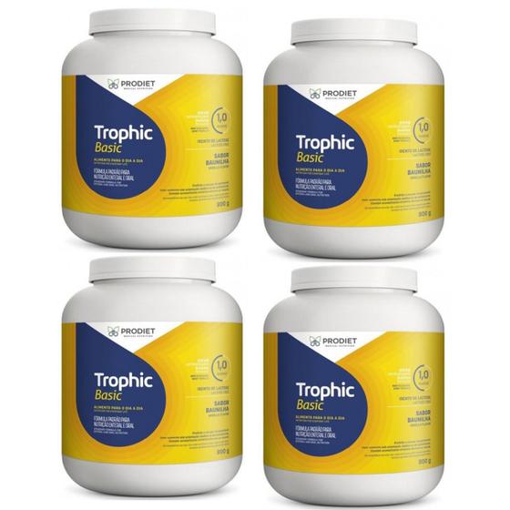 Imagem de Trophic Basic Enteral Sabor Baunilha Zero Lactose kit com 4 unid-  800G - PRODIET