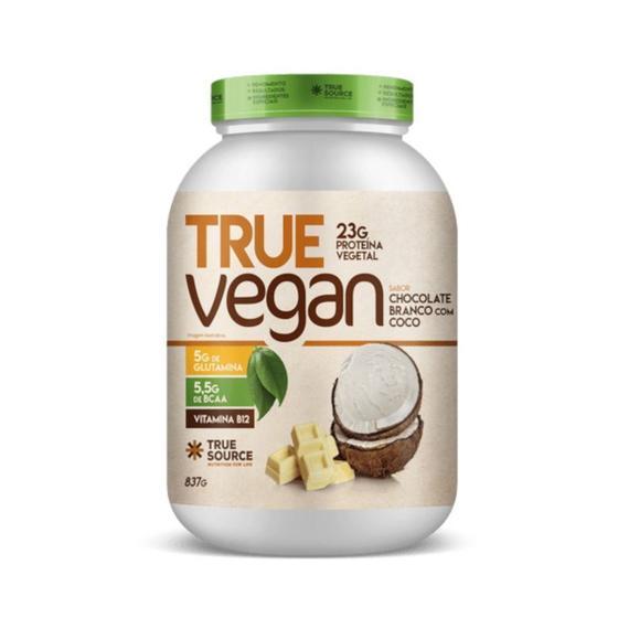 Imagem de True Vegan Chocolate Branco C/ Coco 837g Whey Protein Vegano - True Source