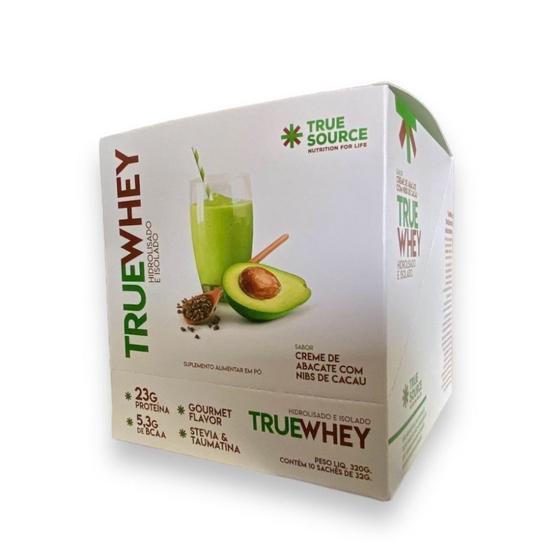 Imagem de True Whey Display 320g (10 Sachês de 32g) - Hidrolisado e Isolado - Sabor: Creme de Abacate com Nibs de Cacau