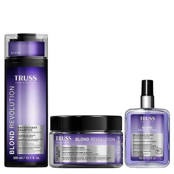 Imagem de Truss Blond Revolution Kit Shampoo Máscara e Finalizador Capilar 100ml