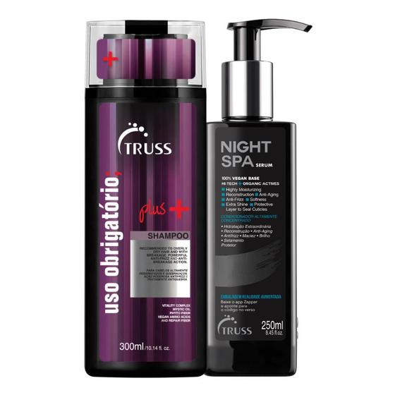 Imagem de Truss Kit Shampoo Uso Obrigatório Plus + Night Spa (2 Produtos)