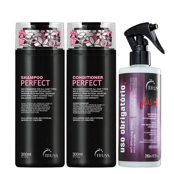 Imagem de Truss Perfect Kit Shampoo Condicionador e Uso Obrigatório Plus+ Reconstrutor 260ml