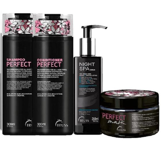 Imagem de Truss Perfect Shampoo 300ml Condicionador 300ml  Mask 180g Night Spa 250ml