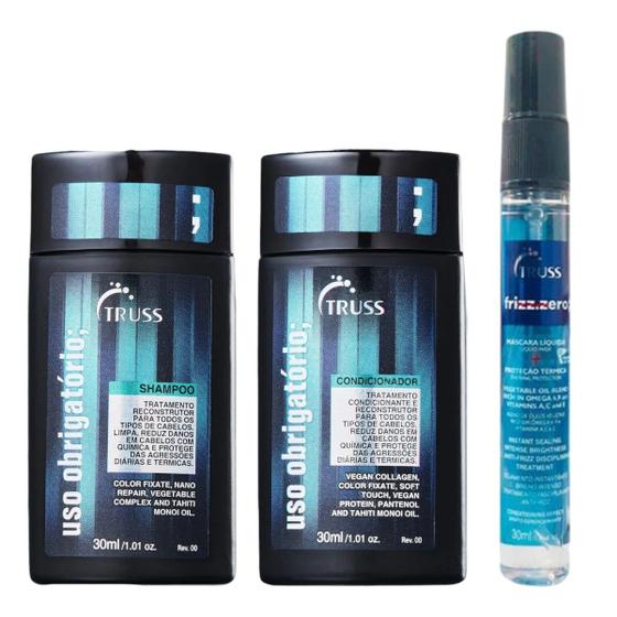 Imagem de Truss Uso Obrigatório Mini Shampoo + Condicionador + Frizz Zero Viagem 30ml