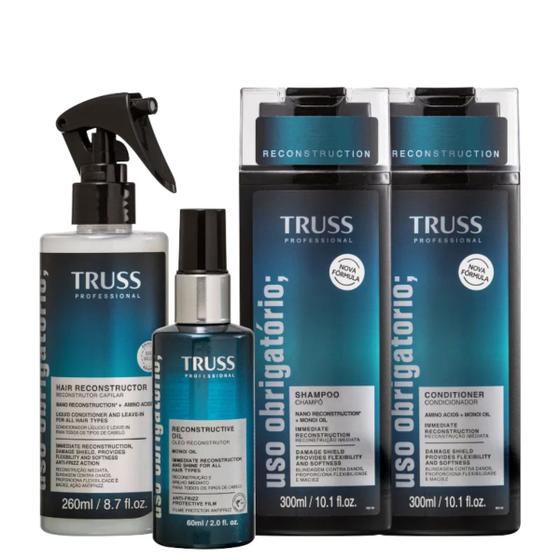 Imagem de Truss Uso Obrigatório Shampoo e Condicionador 300ml + Uso Obrigatório 260ml + Oleo Reconstrutor 60ml