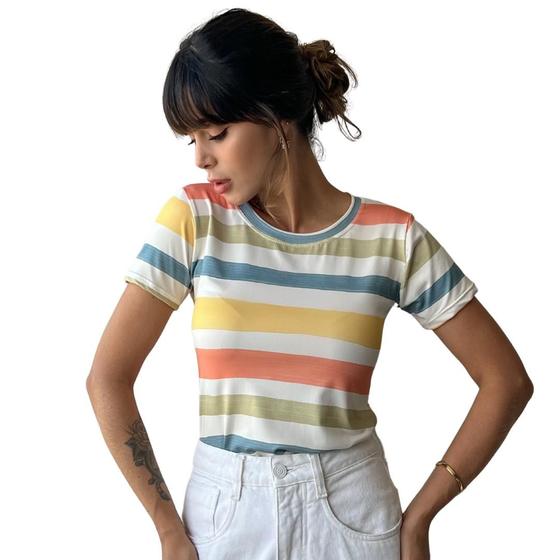 Imagem de Tshirt basic tl listrado colorido