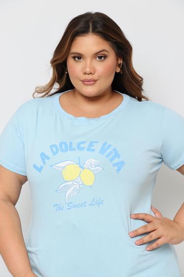 Imagem de Tshirt Feminina Plus Size Tendência Blogueira