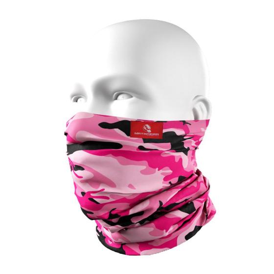 Imagem de Tube Neck Bandana de Pesca Buff Elastic Mask Cor 15 Lenço Camuflado Rosa Matadeira