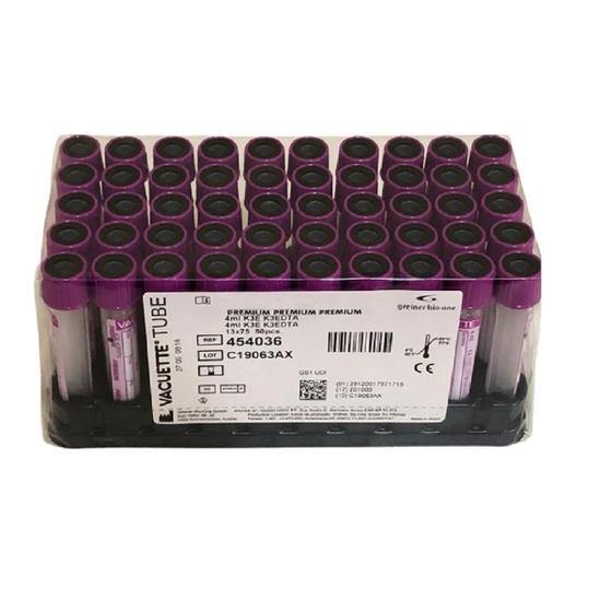 Imagem de Tubo Coleta de Sangue Tampa Roxa 4ml 50 Unids Com EDTA