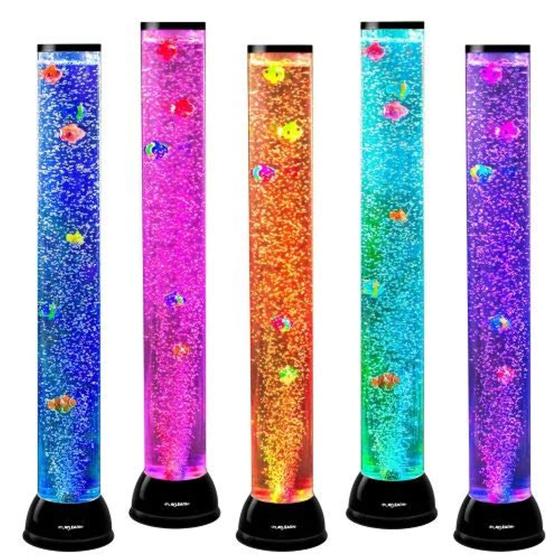 Imagem de Tubo de bolha sensorial Playlearn 82 cm com 8 peixes falsos e luzes LED