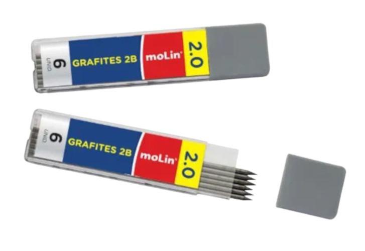 Imagem de Tubo de Grafite 2,0 mm 2B com 6 unidades - Molin