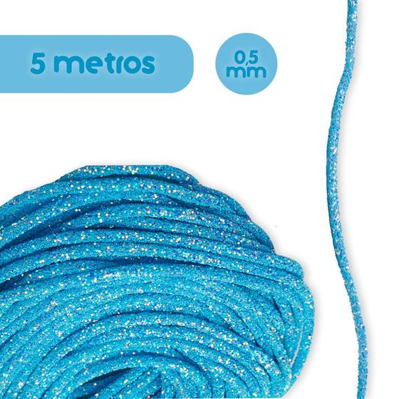 Imagem de Tubo De Strass Com Glitter Azul - Para Tiara E Laço - Rolo Com 5 Metros - Nybc