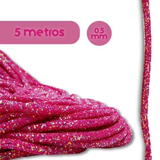 Imagem de Tubo De Strass Com Glitter Beterraba - Para Tiara E Laço - Rolo Com 5 Metros - Nybc