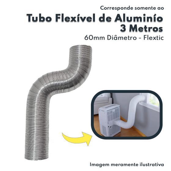 Imagem de Tubo Flexível de Alumínio Para Exaustão do Aquecedor de Água a Gás Diâmetro 60mm Comprimento 3m Flextic 03004000104 Diversas Aplicações