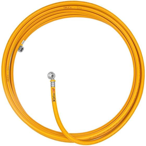 Imagem de Tubo Mangueira Pex Amarelo Uv 20Mm 20M Com Conexão Druck Gás