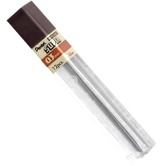 Imagem de Tubo Mina Grafite Hi-polymer Super Pentel 0.3Mm Hb com 12 Un.