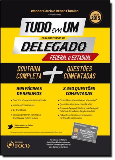 Imagem de Tudo em Um: Para Concursos de de Delegado Federal e Estadual